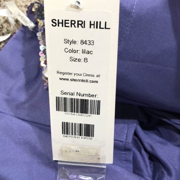 NWT-Sherri Hill Dress Size 8 Lilac Pastel Purple Sequin Mini Style 8433 - Picture 8 of 11